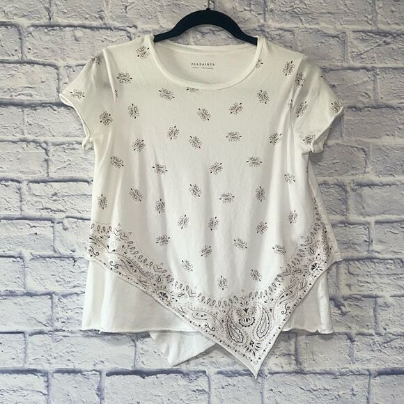 Allsaints bandana Daisy t shirt chalk white all saints - Picture 3 of 12